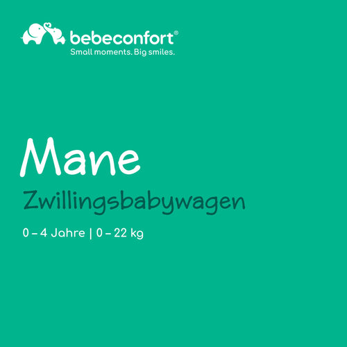 Bebeconfort Mane Duo Geschwisterwagen | Autom. Klappsystem & Liegeposition | Bis 22 kg