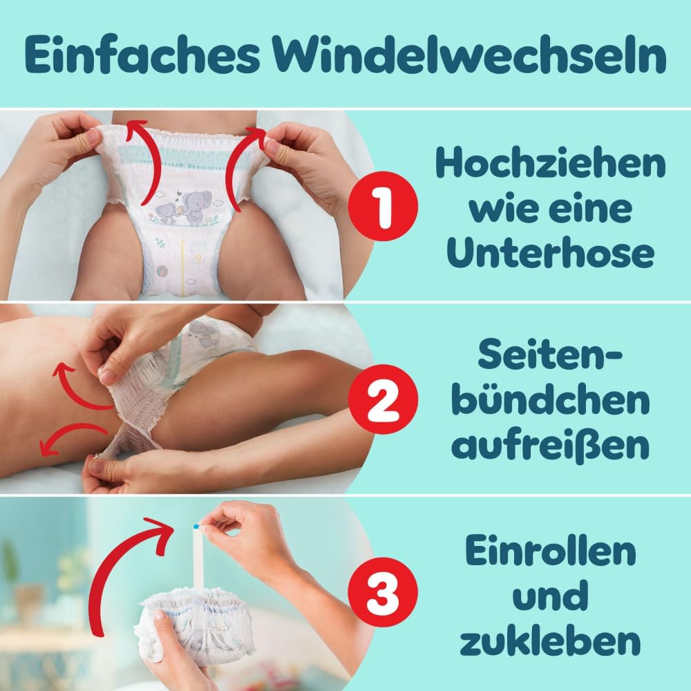 Pampers Premium Protection Pants Größe 5, 144 Windeln, 11kg-17kg, mit 360°