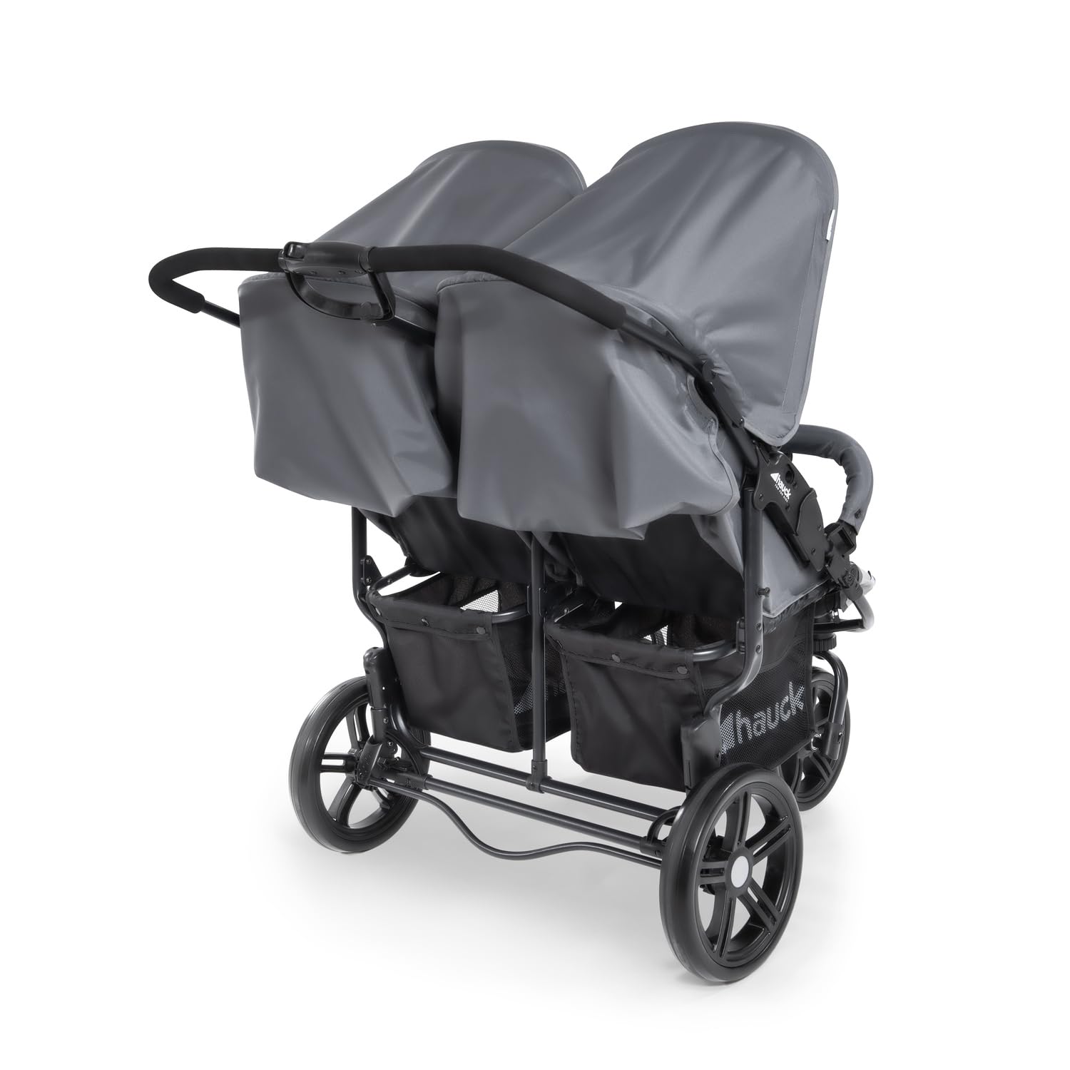 Hauck Roadster Duo SLX Geschwisterwagen | XL-Korb & Liegefunktion | Bis 15 kg | Grey/Silver