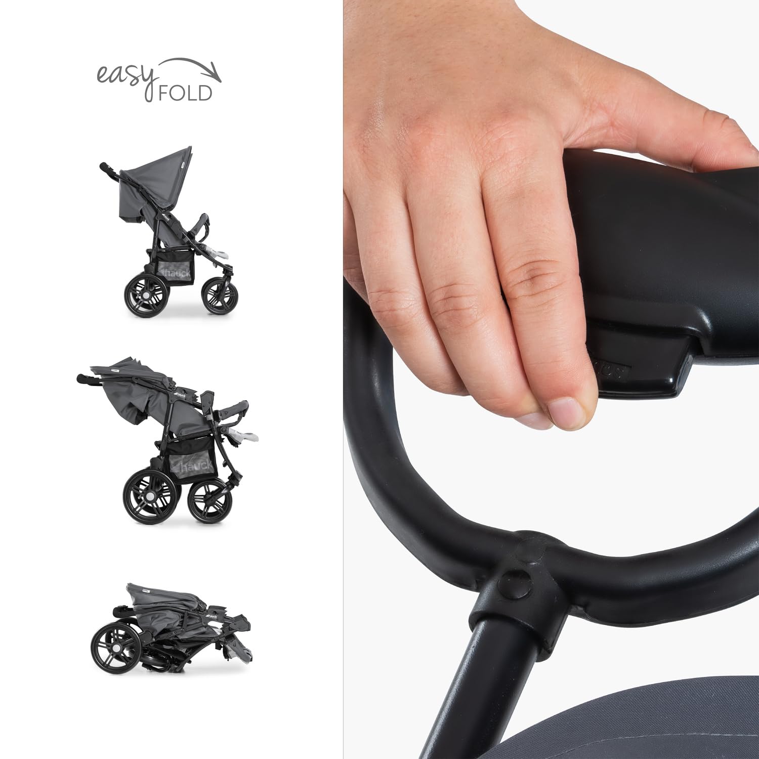 Hauck Roadster Duo SLX Geschwisterwagen | XL-Korb & Liegefunktion | Bis 15 kg | Grey/Silver