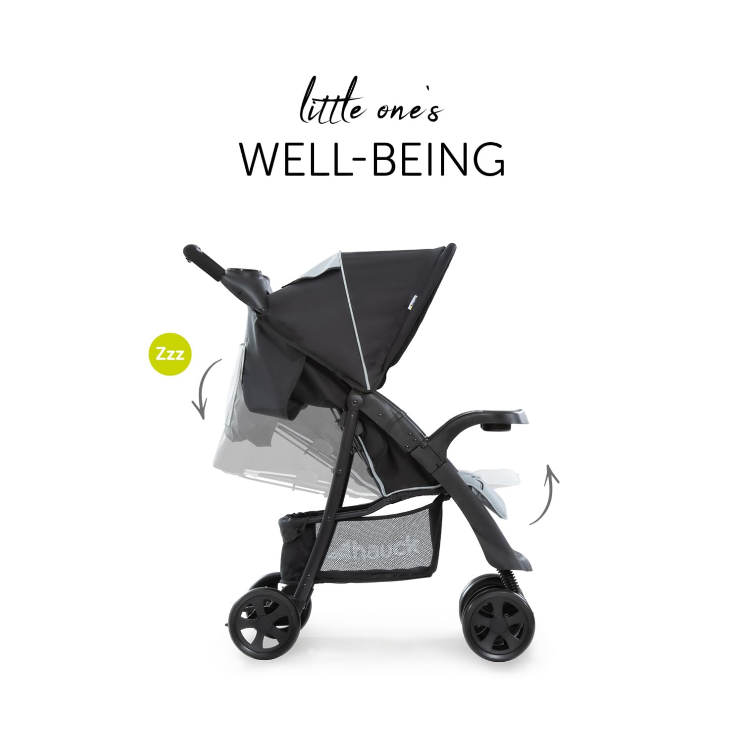 Hauck Shopper Neo II | Buggy bis 22 kg mit Liegefunktion & 2x Tablett | Schwarz Grau
