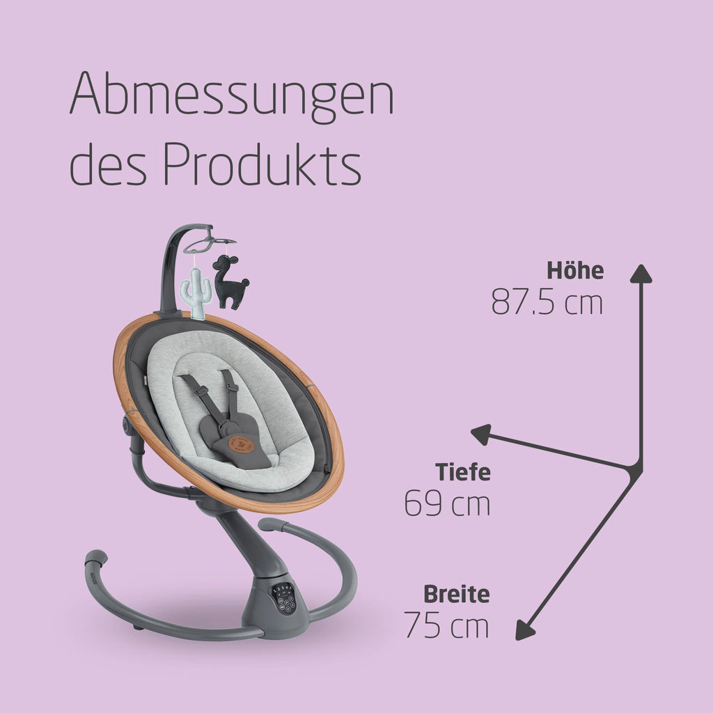 Maxi-Cosi Cassia Babywippe Elektrisch | 360° Drehung & Auto-Modus | Essential Graphite