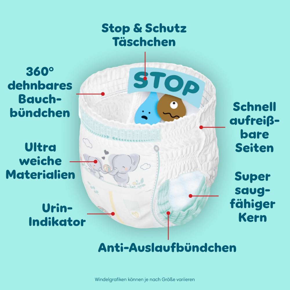Pampers Premium Protection Pants Größe 5, 144 Windeln, 11kg-17kg, mit 360°