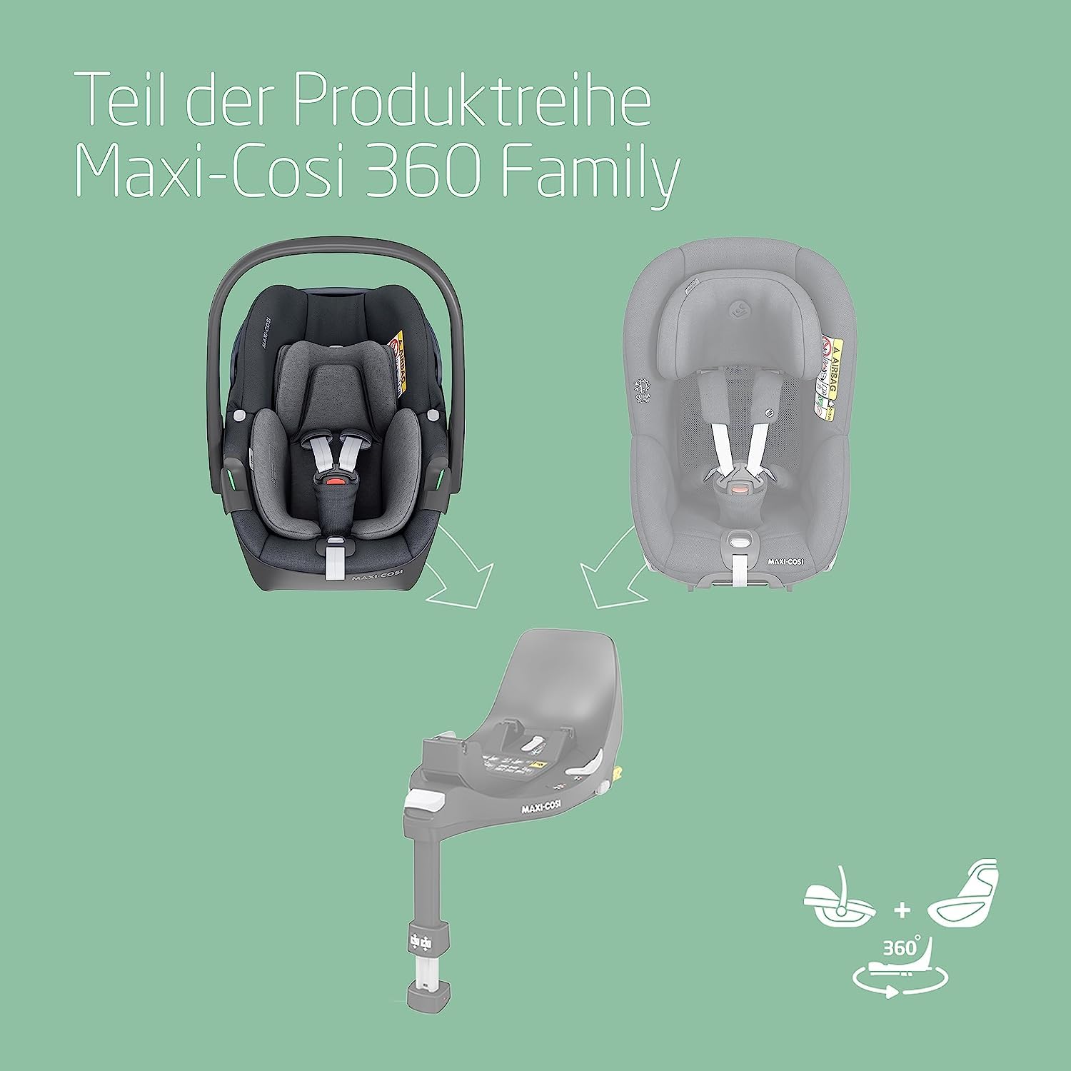 Maxi-Cosi Pebble 360 i-Size Babyschale | 360° drehbar, ClimaFlow (0–15 Monate)