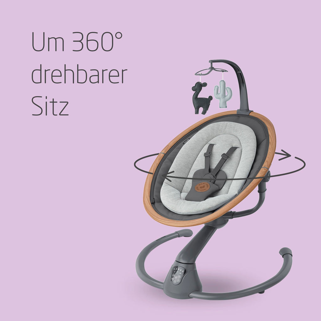 Maxi-Cosi Cassia Babywippe Elektrisch | 360° Drehung & Auto-Modus | Essential Graphite