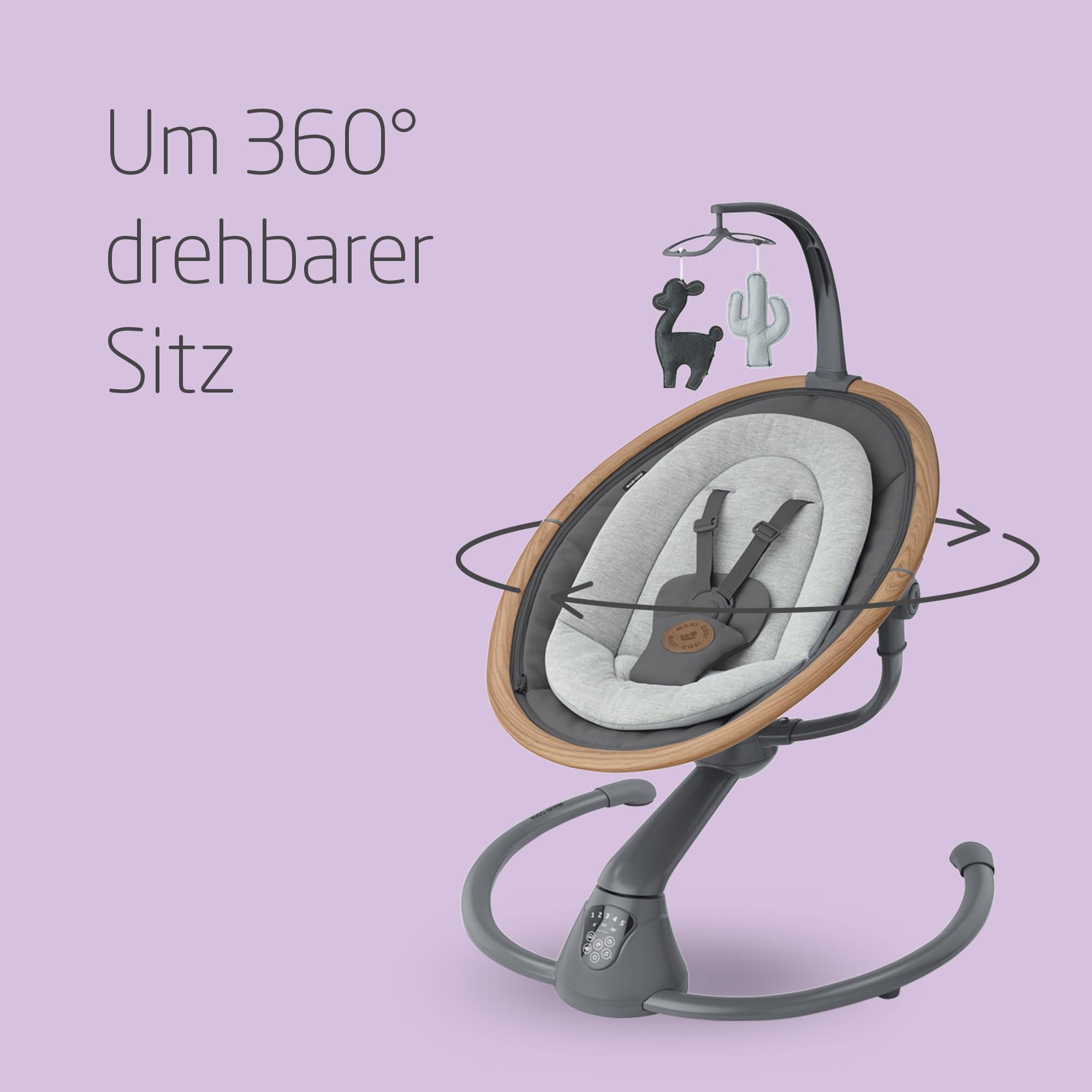 Maxi-Cosi Cassia Babywippe Elektrisch | 360° Drehung & Auto-Modus | Essential Graphite
