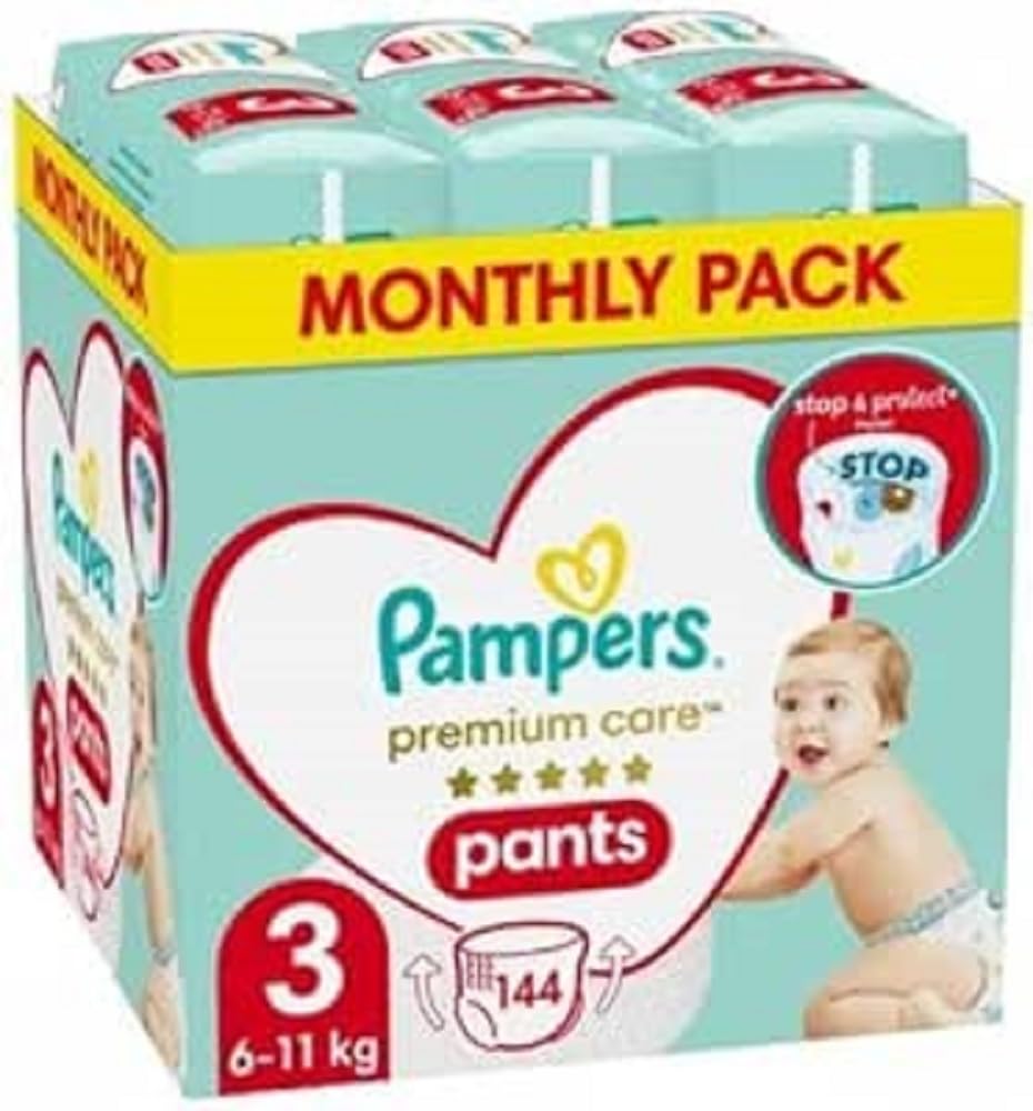 Pampers Pants Premium Care Gr. 3 (144 Stk.) – 6-11 kg | Stop & Protect