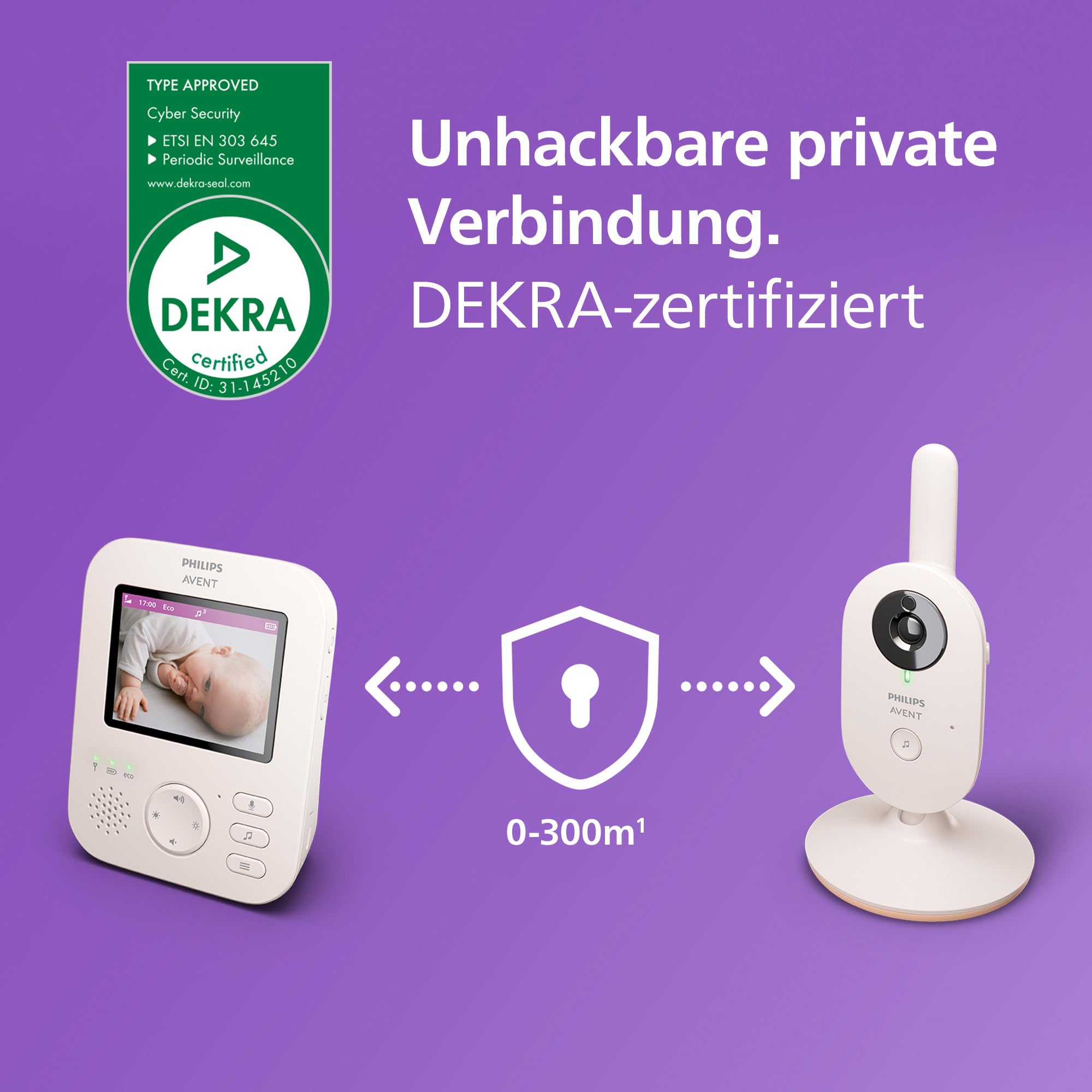Philips AVENT Babyphone Advanced SCD881/26 | DEKRA-Zertifiziert & 2,8" Display | 2x Zoom