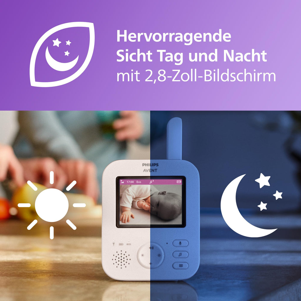 Philips AVENT Babyphone Advanced SCD881/26 | DEKRA-Zertifiziert & 2,8" Display | 2x Zoom