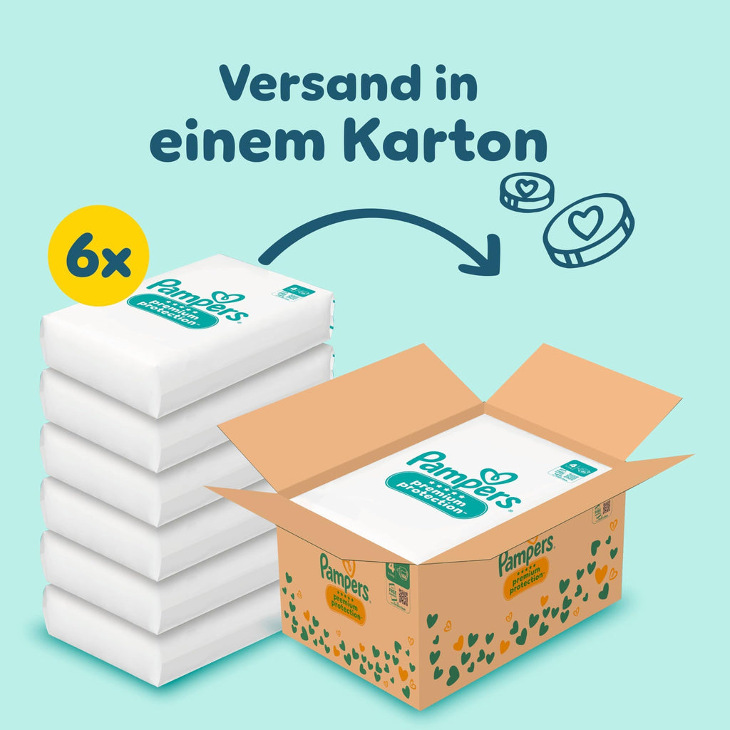 Pampers Premium Protection Gr. 4 (186 Stk.) – 9-14 kg | Riesenpack