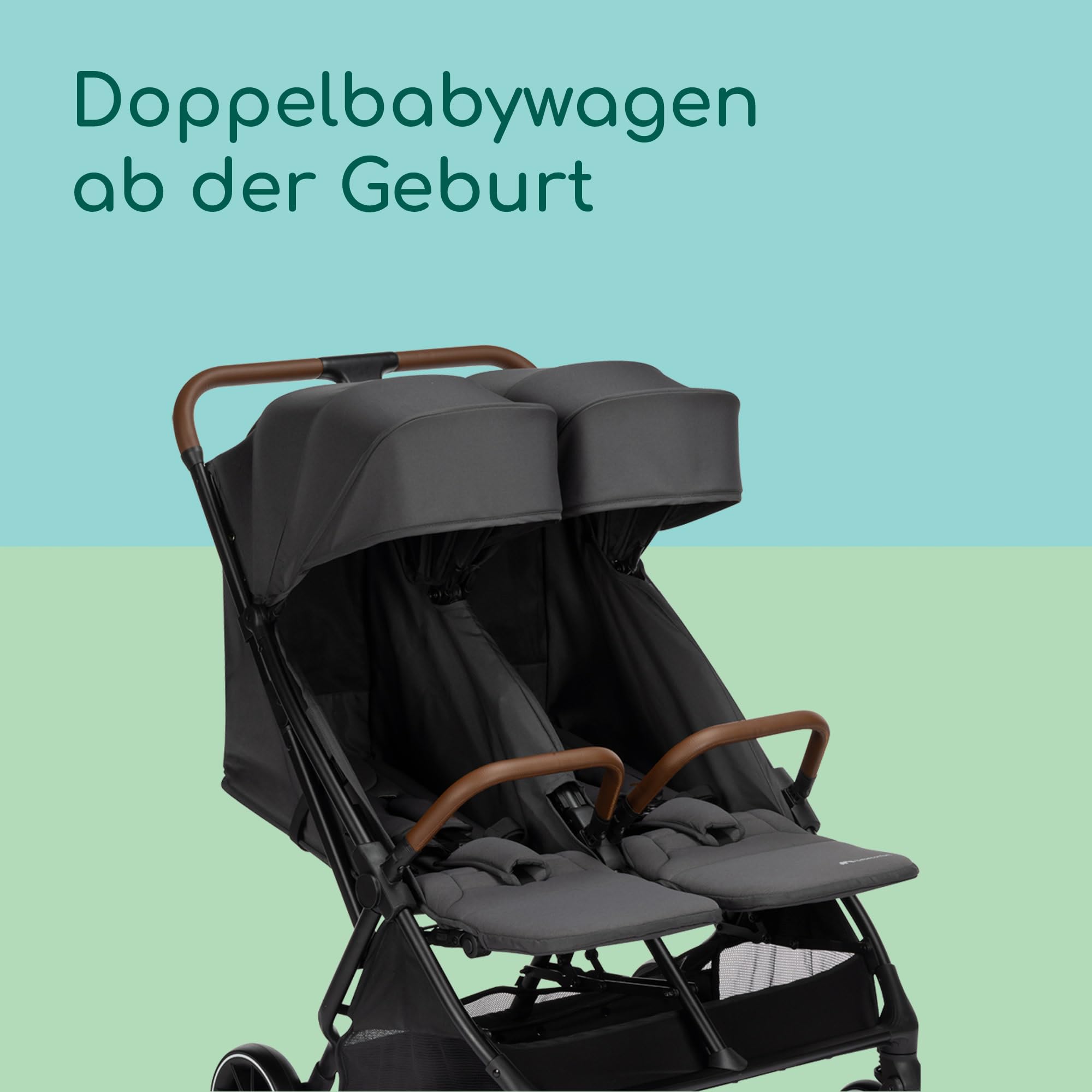 Bebeconfort Mane Duo Geschwisterwagen | Autom. Klappsystem & Liegeposition | Bis 22 kg