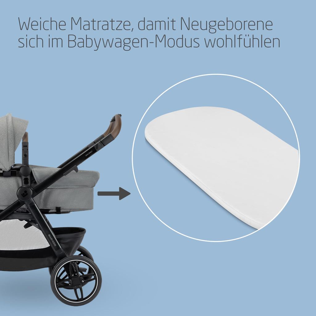 Maxi-Cosi Zelia Select Trio 3-in-1 | Inkl. CabrioFix S i-Size | Bis 22 kg & Grau