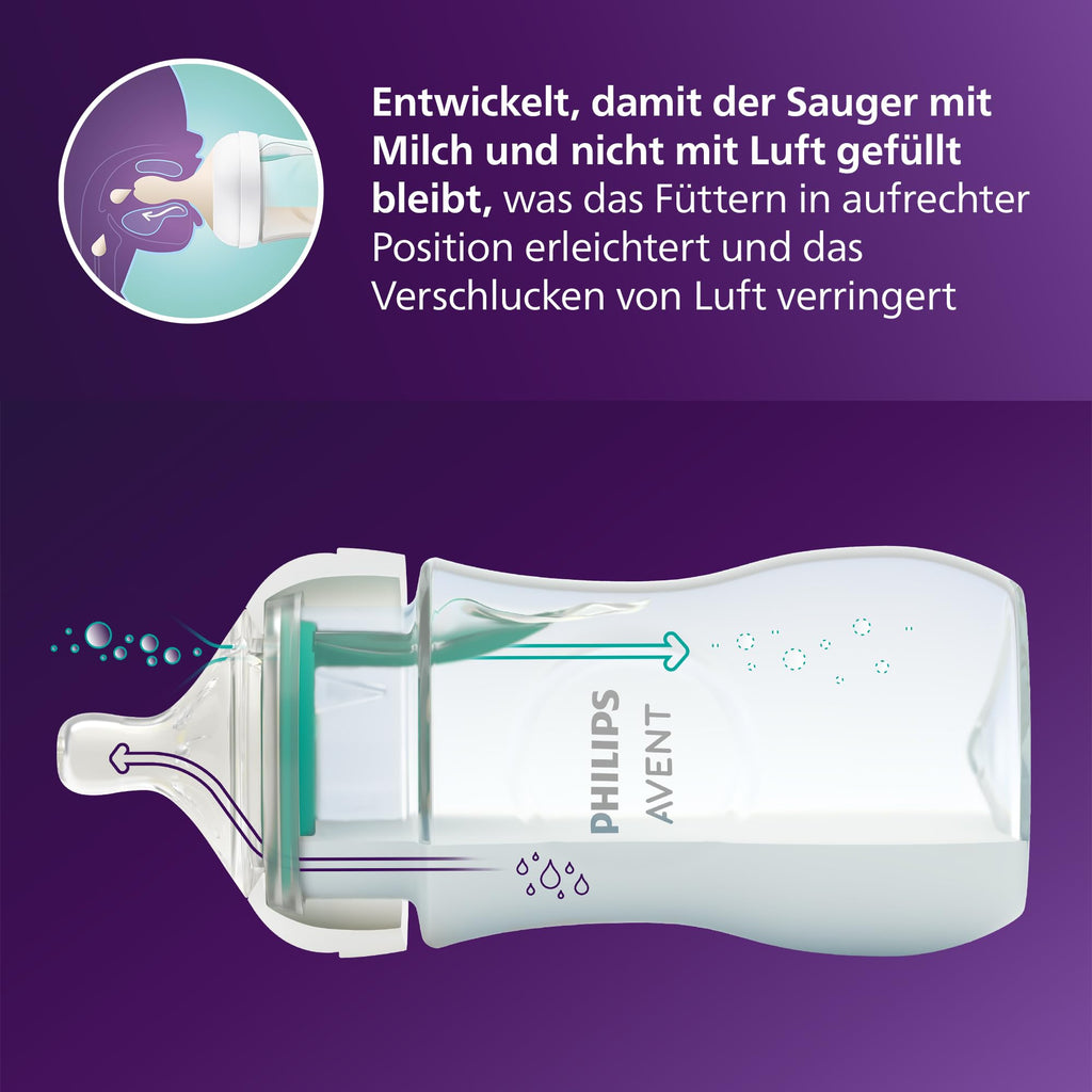 Philips AVENT Babyflaschen Geschenkset mit AirFree Ventil | 4-teilig & BPA-frei | 0-12 Monate
