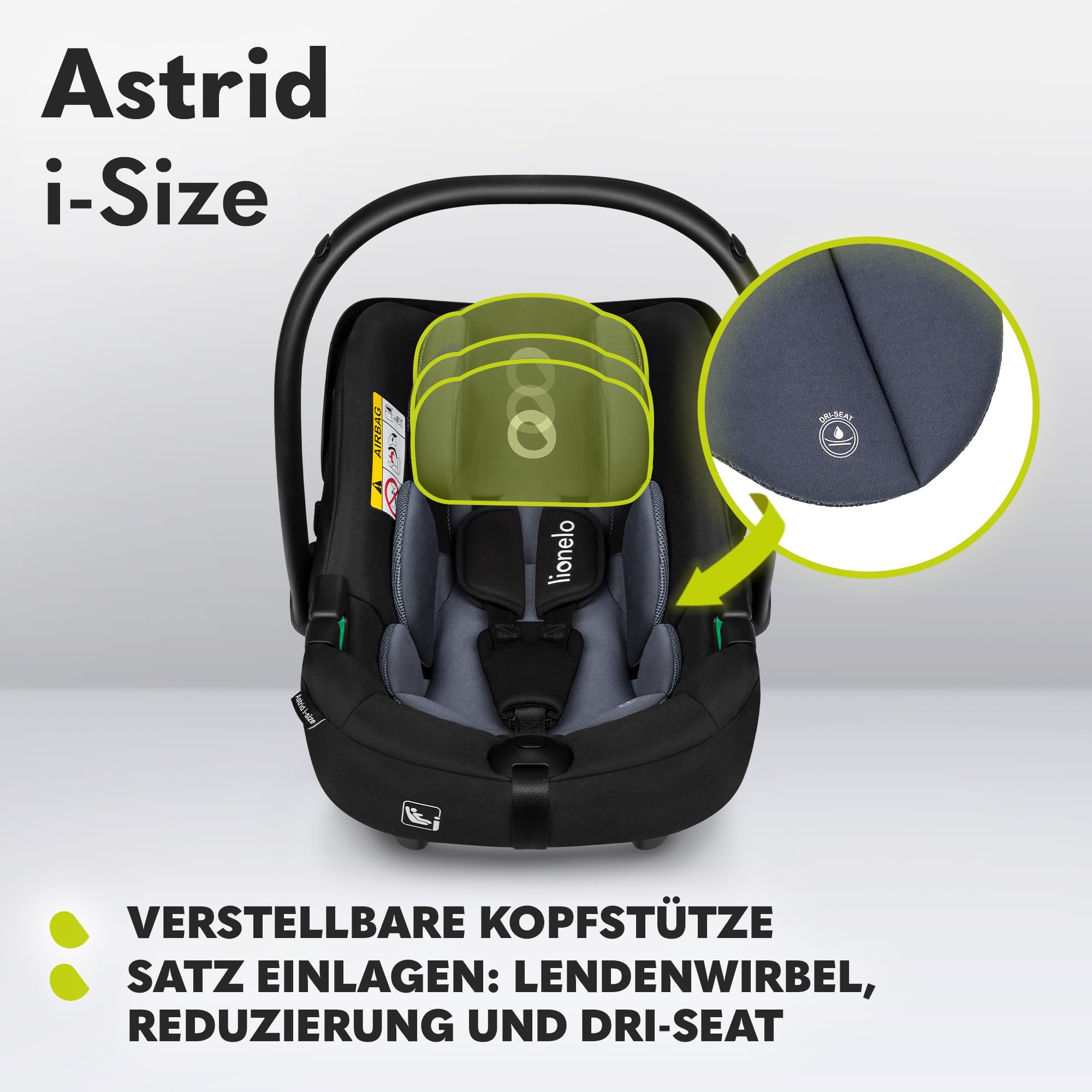 Lionelo ASTRID i-Size Babyschale | Reboarder mit Dri-Seat & Seitenschutz (40–87 cm)