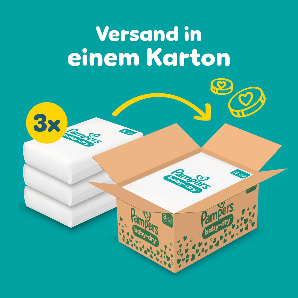 Pampers Premium Protection Größe 3, 222 Windeln (6-10 kg) – Jahresvorrat