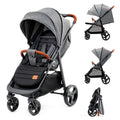 Kinderkraft GRANDE PLUS Buggy Grau | Bis 22 kg & Einhand-Faltung | Liegefunktion