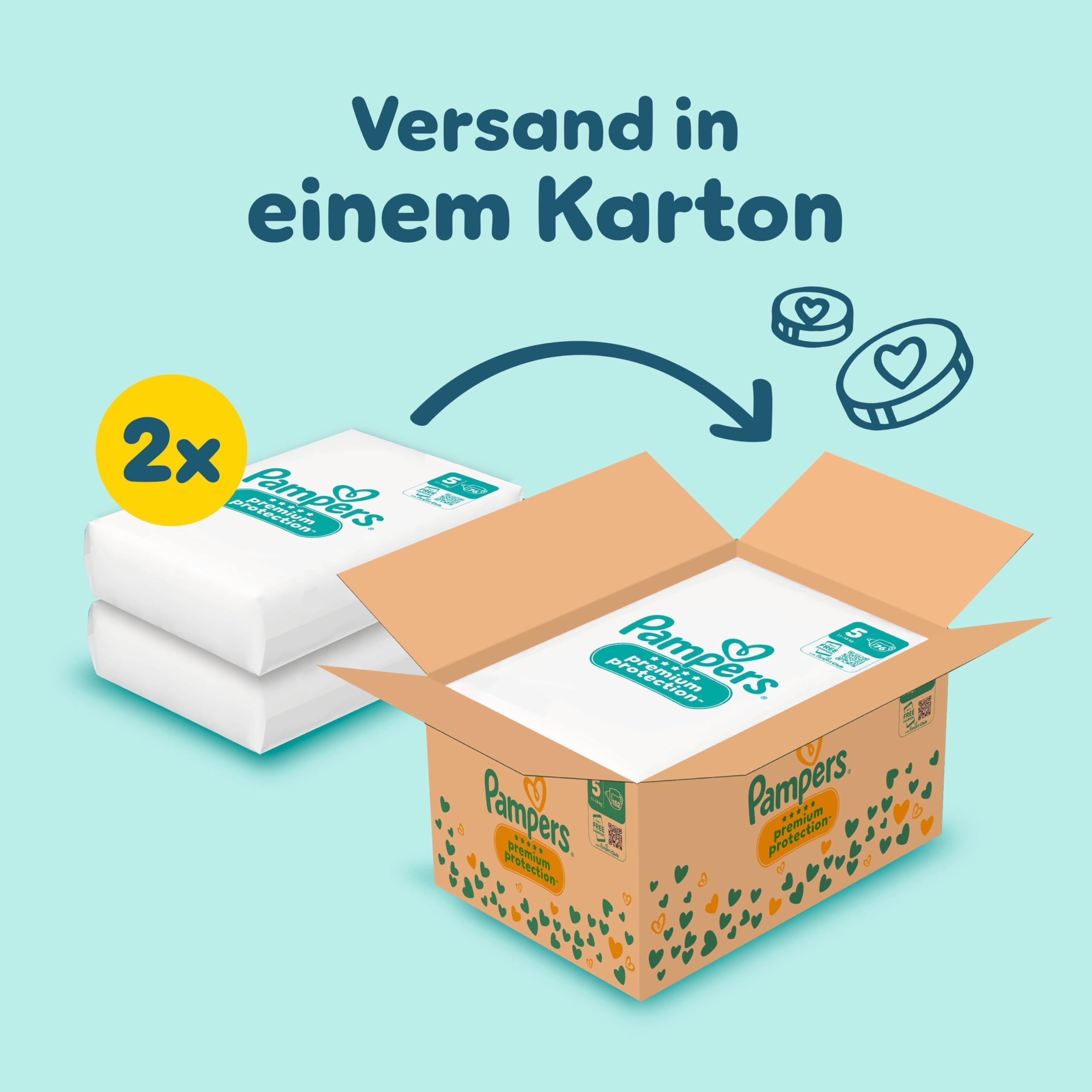 Pampers Premium Protection Gr. 5 (152 Stk.) – 11-16 kg | Vorratspack
