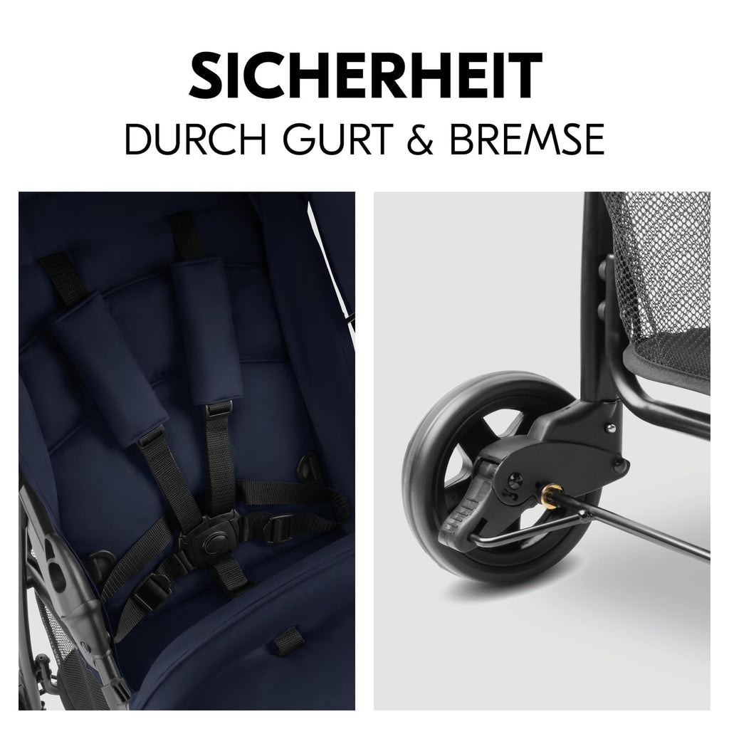 Hauck Buggy Sport Dark Blue | Federleichter Reisebuggy 5,9 kg | Liegefunktion ab Geburt