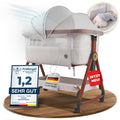 KUNU® 3-in-1 Babybett & Beistellbett | Ideal für Boxspringbett & Reise | Mit Wiegefunktion