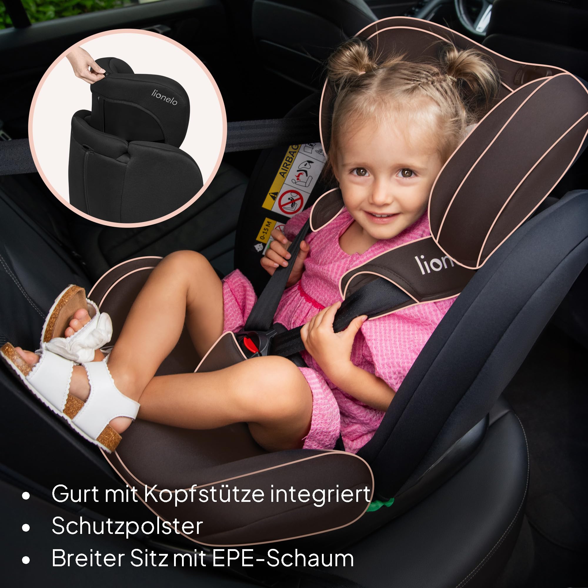 Lionelo Bastiaan i-Size | 360° drehbarer Kindersitz (40–150 cm, 0–12 Jahre)