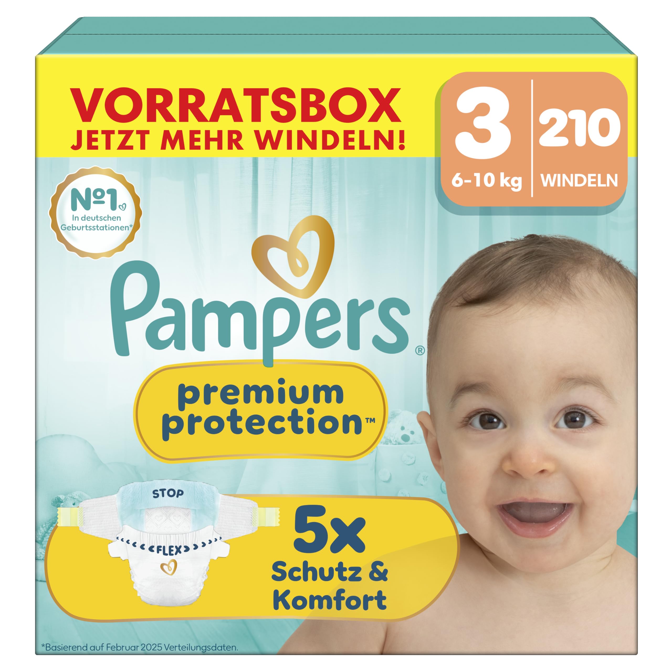 Pampers Premium Protection Gr. 3 (210 Stk.) – 6-10 kg | Riesenpack