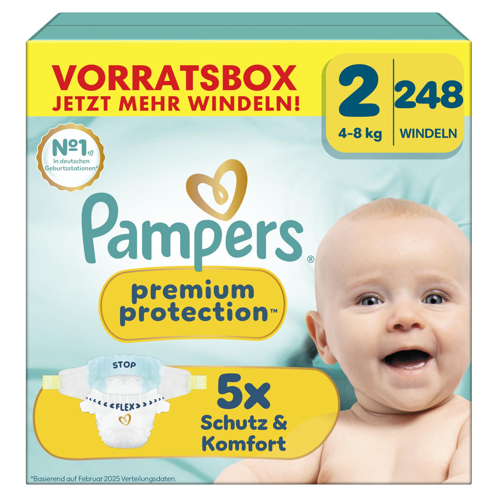 Pampers Premium Protection Gr.  2 (248 Stk.) – 4-8 kg | Jahresvorrat