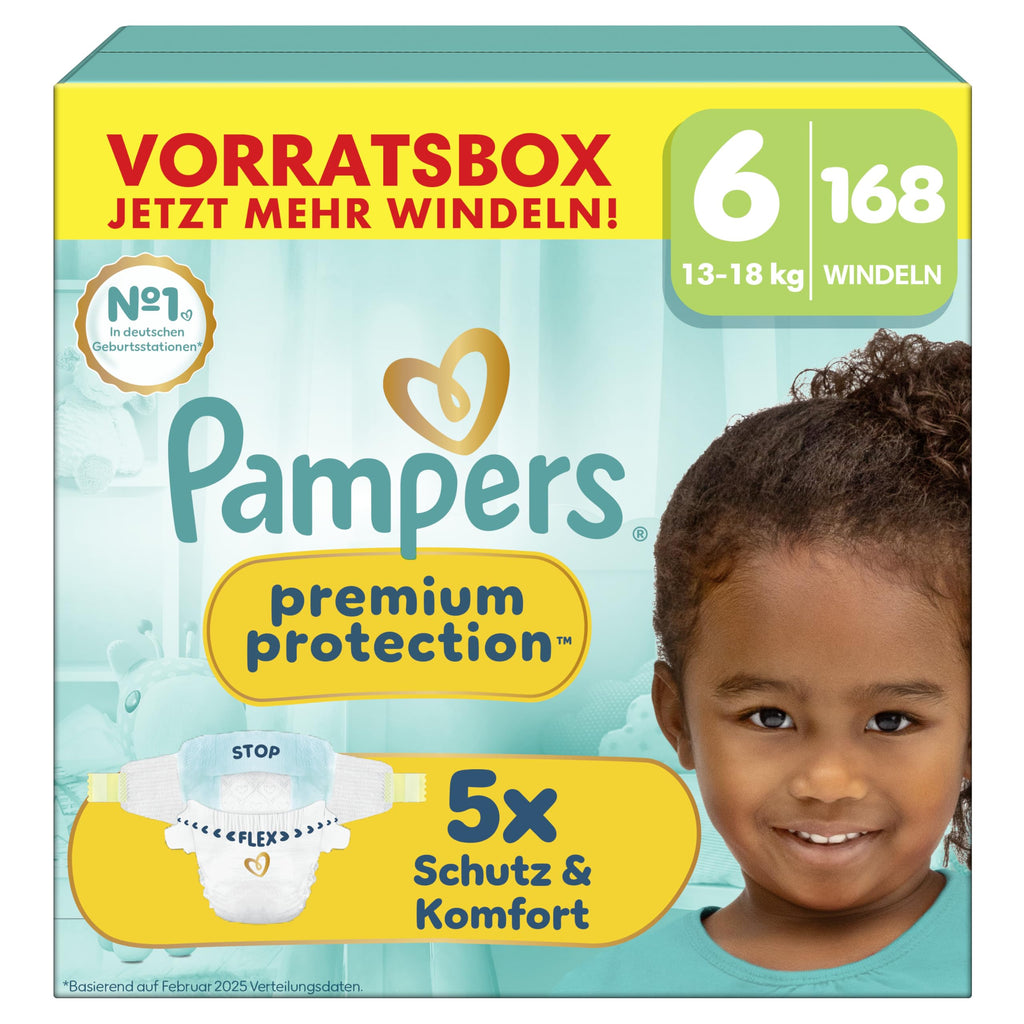 Pampers Premium Protection Gr.  6 (168 Stk.) – 13-18 kg | Riesenpack