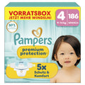 Pampers Premium Protection Gr. 4 (186 Stk.) – 9-14 kg | Riesenpack