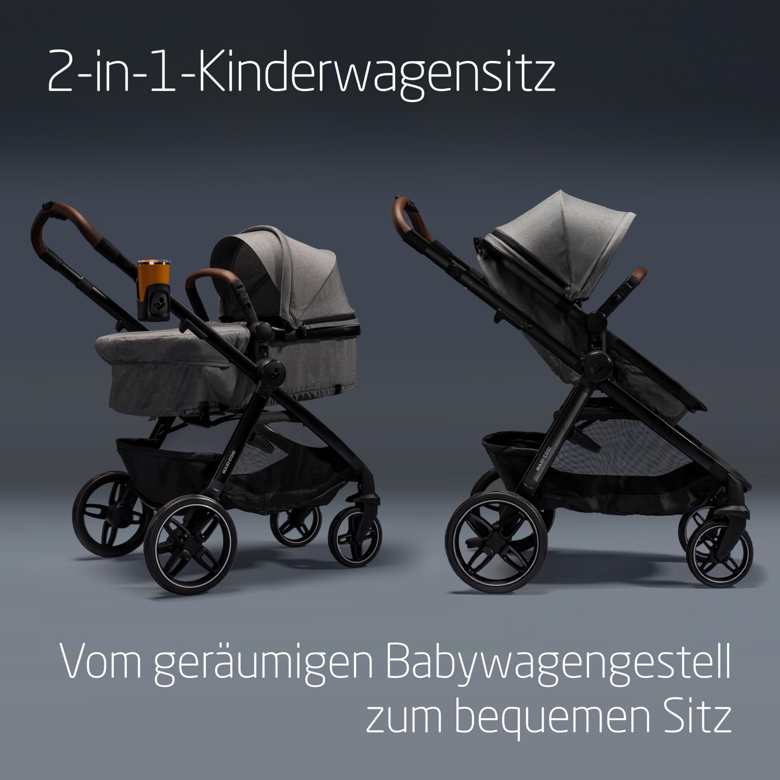 Maxi-Cosi Zelia Select Trio 3-in-1 | Inkl. CabrioFix S i-Size | Bis 22 kg & Grau