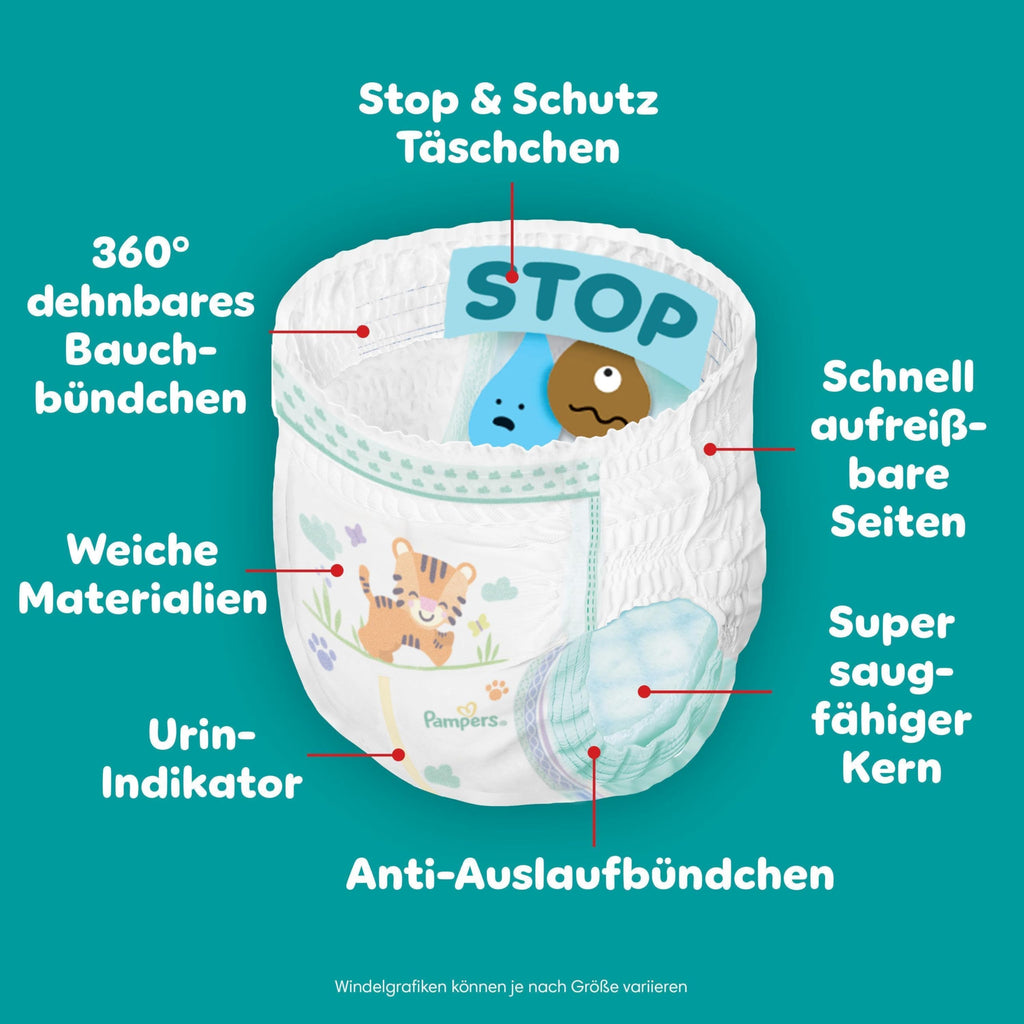 Pampers Baby-Dry Pants Größe 5, 180 Stück, 11-17 kg, 360°