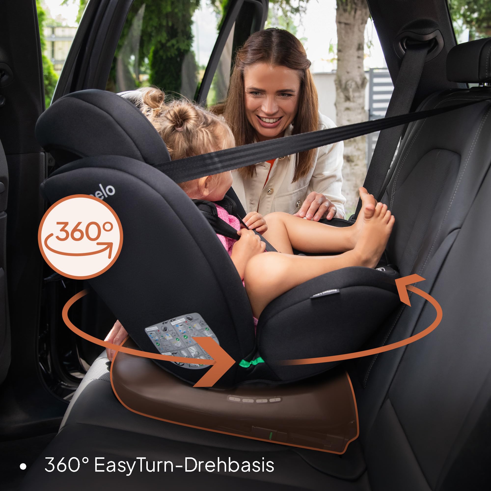 Lionelo Bastiaan i-Size | 360° drehbarer Kindersitz (40–150 cm, 0–12 Jahre)