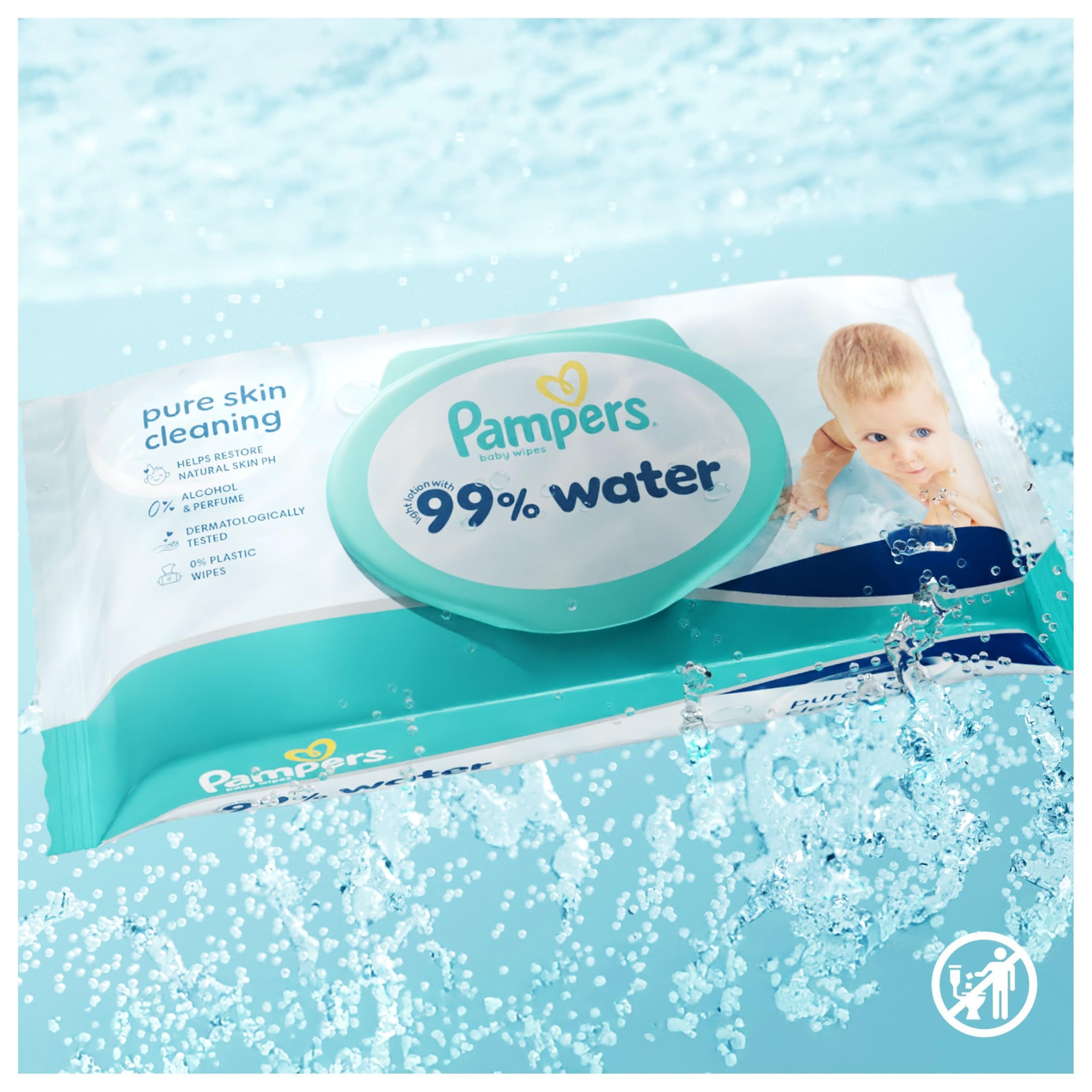 Pampers 99% Water Feuchttücher (1080 Stk.) – 18x60 | Jahresvorrat