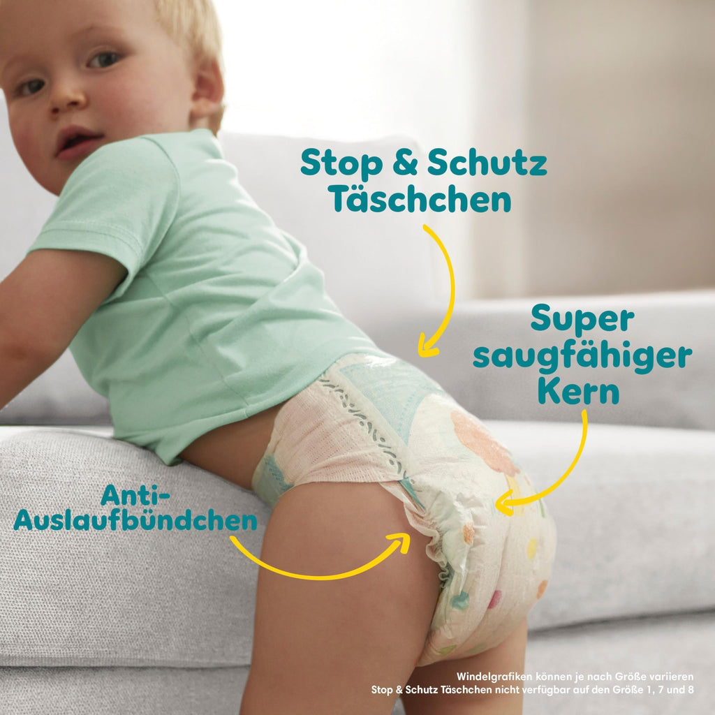 Pampers Premium Protection Größe 3, 222 Windeln (6-10 kg) – Jahresvorrat