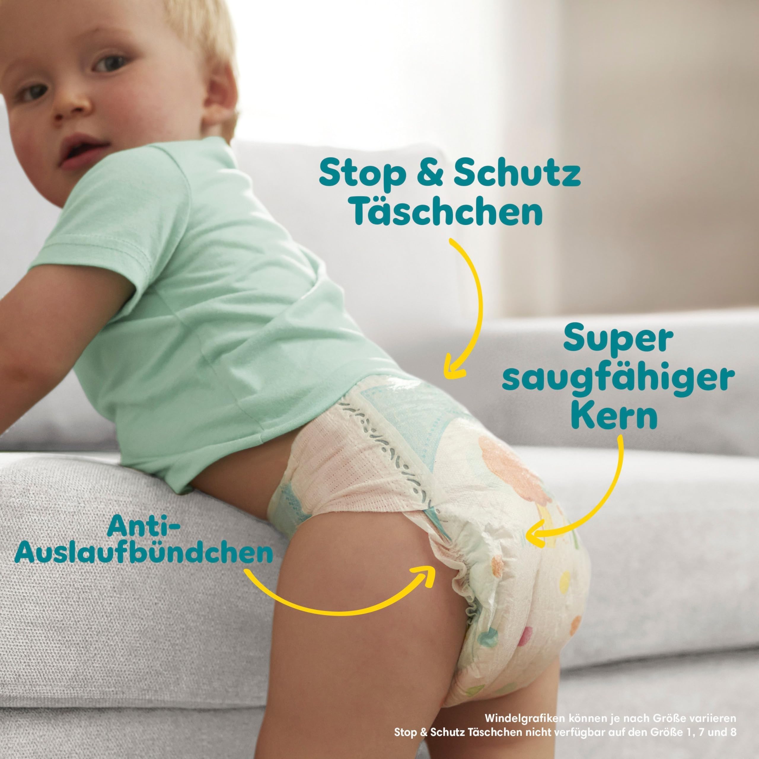 Pampers Premium Protection Größe 3, 222 Windeln (6-10 kg) – Jahresvorrat