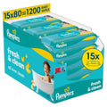 Pampers Fresh Clean 15x80 (1200 Tücher) – Für Po, Hände & Gesicht